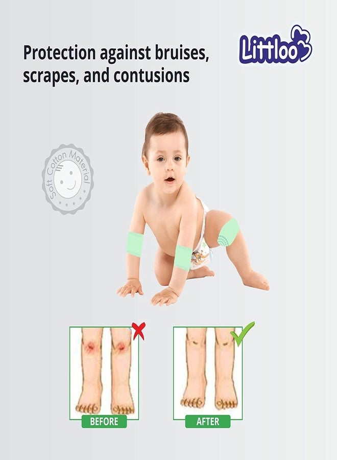 LITTLOO Baby Knee Socks & Crawling Socks Anti-Slip Knee & Elbow Protector Pads, Soft Cotton Elastic for Cushion & Knee Protection (Blue) - Image 4