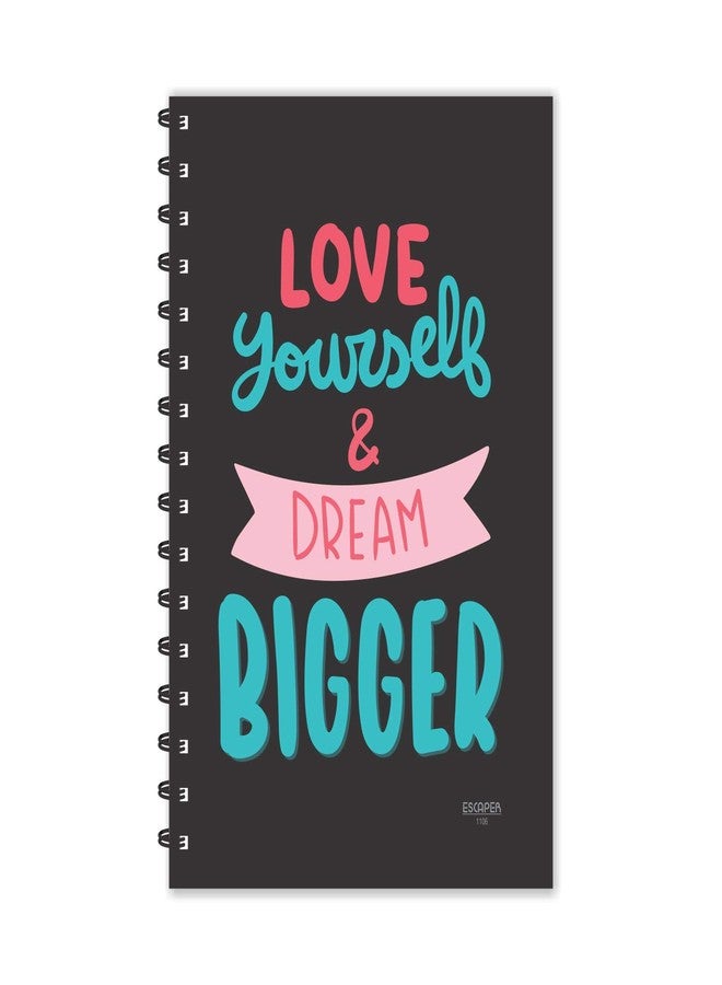 ESCAPER مفكرة إسكيبر "أحب نفسك واحلم أحلامًا أكبر" مع اقتباسات تحفيزية (مسطرة - مقاس A5 - 8.5 × 5.5 بوصة)، مفكرة، مفكرة للأولاد، مفكرة للبنات، مفكرة للأطفال، مفكرة للمكتب، مفكرة كهدية - Image 1