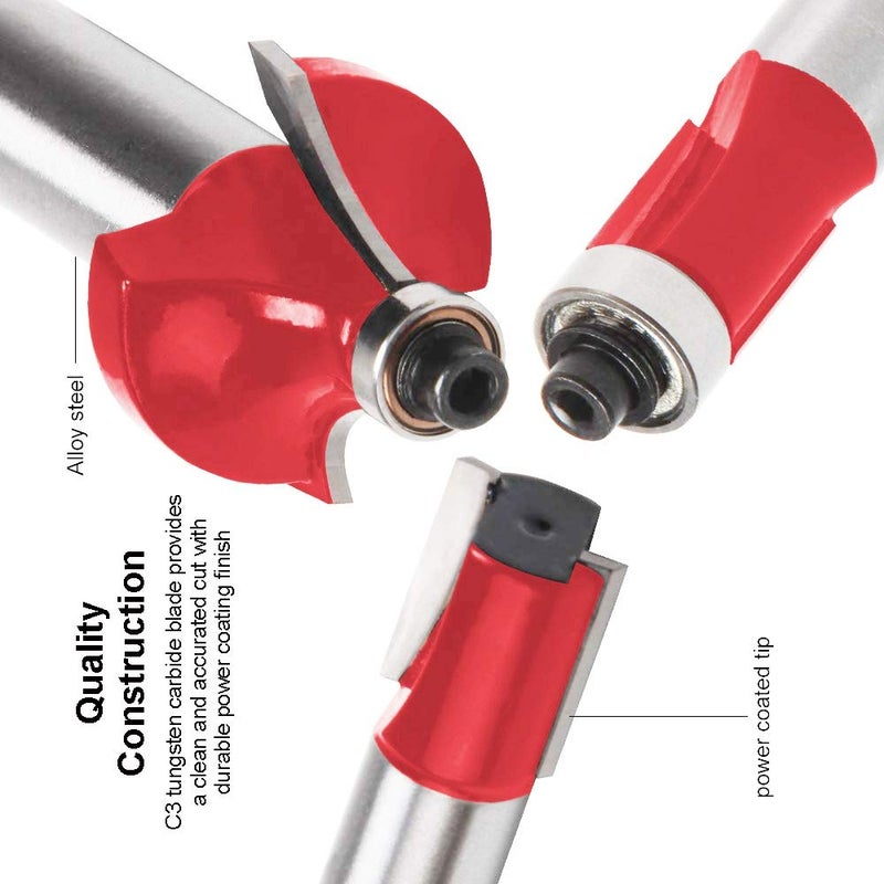 MLD 14 inch 12 pcs Handle Milling Cutter Router Bit Set 635 mm Wood Cutter Carbide Shank Mill Woodworking Trimming Engraving Carving Cut ToolsSize 635 mmColorMulti MaterialCarbon steel - Image 4