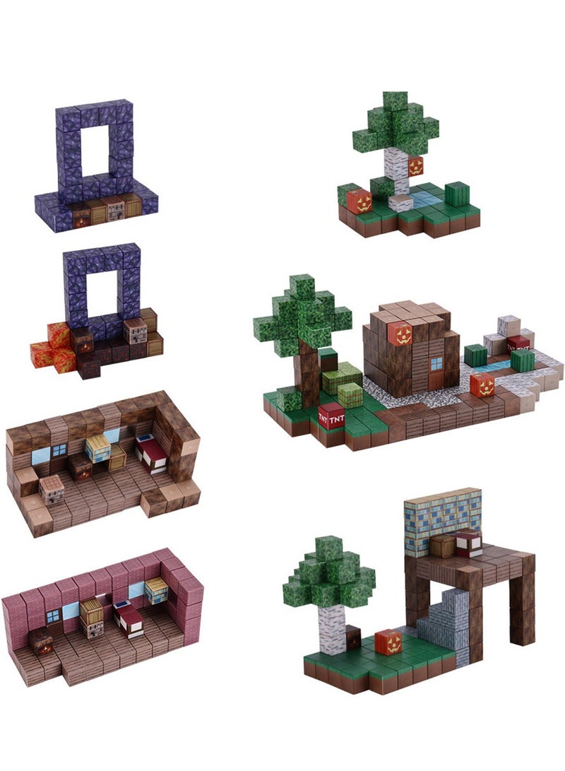 AirYoung 32 قطعة من مكعبات البناء المغناطيسية ، مجموعة Build Mine Magnet World ، ألعاب بناء عالم مصغر مكعبات بناء 25 مم حجم كبير جدًا ، لعبة بناء مكعبات الألغاز للعائلة والأطفال ، ألعاب STEM Montessori الحسية للأطفال الصغار - Image 2