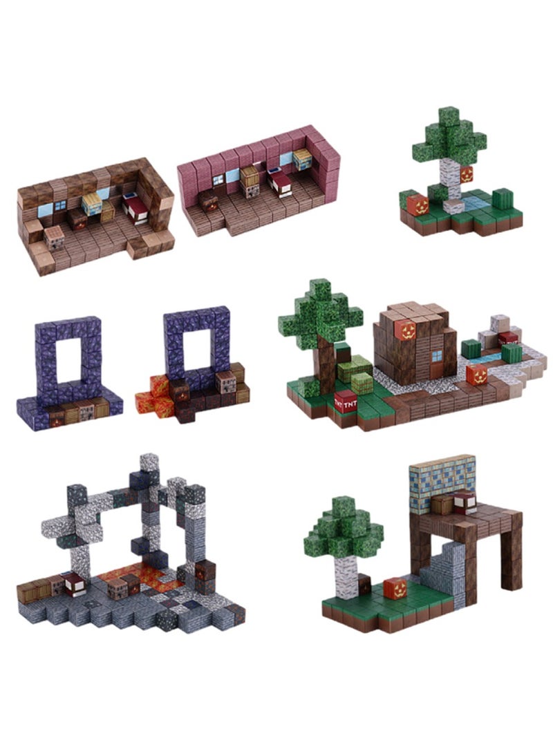 AirYoung 32 قطعة من مكعبات البناء المغناطيسية ، مجموعة Build Mine Magnet World ، ألعاب بناء عالم مصغر مكعبات بناء 25 مم حجم كبير جدًا ، لعبة بناء مكعبات الألغاز للعائلة والأطفال ، ألعاب STEM Montessori الحسية للأطفال الصغار - Image 3