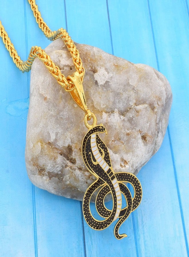 DULCI Gold Plated Brass Big Size Goga Maharaj Snake Naag Dev Mikakari Pendal/Pendant Locket Jewelry For Unisex - Image 4