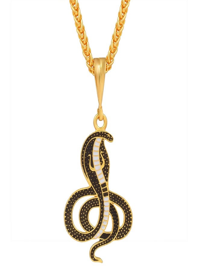 DULCI Gold Plated Brass Big Size Goga Maharaj Snake Naag Dev Mikakari Pendal/Pendant Locket Jewelry For Unisex - Image 1