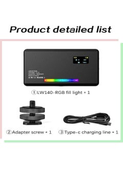 روك بو W140 RGB LED ضوء فيديو قابل لإعادة الشحن للتصوير الفوتوغرافي CRI95+ 2500K-9000K عكس الضوء 20 تأثيرات إضاءة مع محول حذاء بارد بشاشة LCD لمنتج مؤتمرات الفيديو المباشر من Vlog  - Image 5