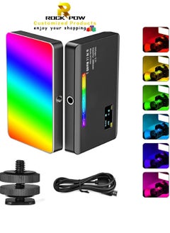 روك بو W140 RGB LED ضوء فيديو قابل لإعادة الشحن للتصوير الفوتوغرافي CRI95+ 2500K-9000K عكس الضوء 20 تأثيرات إضاءة مع محول حذاء بارد بشاشة LCD لمنتج مؤتمرات الفيديو المباشر من Vlog  - Image 1