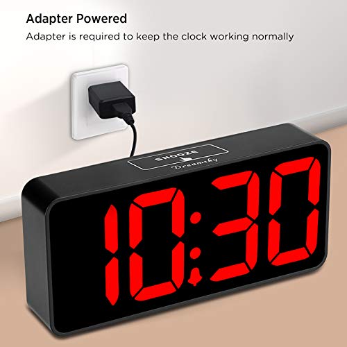 DreamSky Large Digital Alarm Clock Big Numbers for Seniors & Visually Impaired, 9 Inches Electric Clocks for Bedroom, Jumbo Display Fully Dimmable Brightness, USB Ports, Adjustable Alarm Volume - Image 2