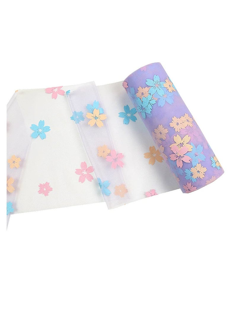 SYOSI Sakura Tulle Rolls 6 inch x 10 Yards Purple Tulle Rolls Spool Fabric Tutu for DIY Skirts Wedding Gift Tutu Skirt Sewing Crafting Fabric Wedding Birthday Ribbon - Image 3