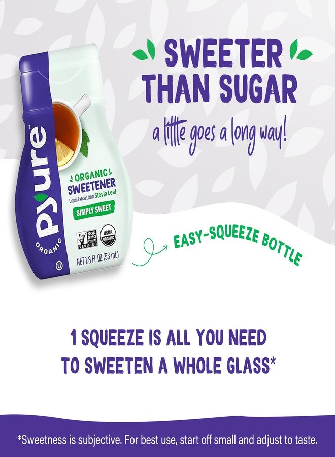 Pyure Organic Liquid Stevia Extract Sweetener – Zero Calorie, Sugar Free, Keto Friendly, Plant-Based Sugar Substitute – Non-GMO, Diabetic Friendly, Zero Carb, No Aftertaste – Simply Sweet – 1.8 fl oz - Image 2