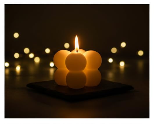 ProKart Premium Soy Wax Scented Mini Bubble Cube Candle | Aesthetic Decor Scented Candle | Aromatherapy Fragrance Candles for Home Decor, Wedding & Party, Dinner Table, Christmas (Pack of 2, White) - Image 4