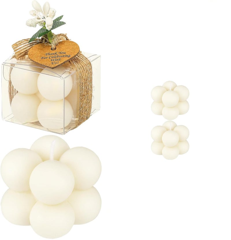 ProKart Premium Soy Wax Scented Mini Bubble Cube Candle | Aesthetic Decor Scented Candle | Aromatherapy Fragrance Candles for Home Decor, Wedding & Party, Dinner Table, Christmas (Pack of 2, White) - Image 1