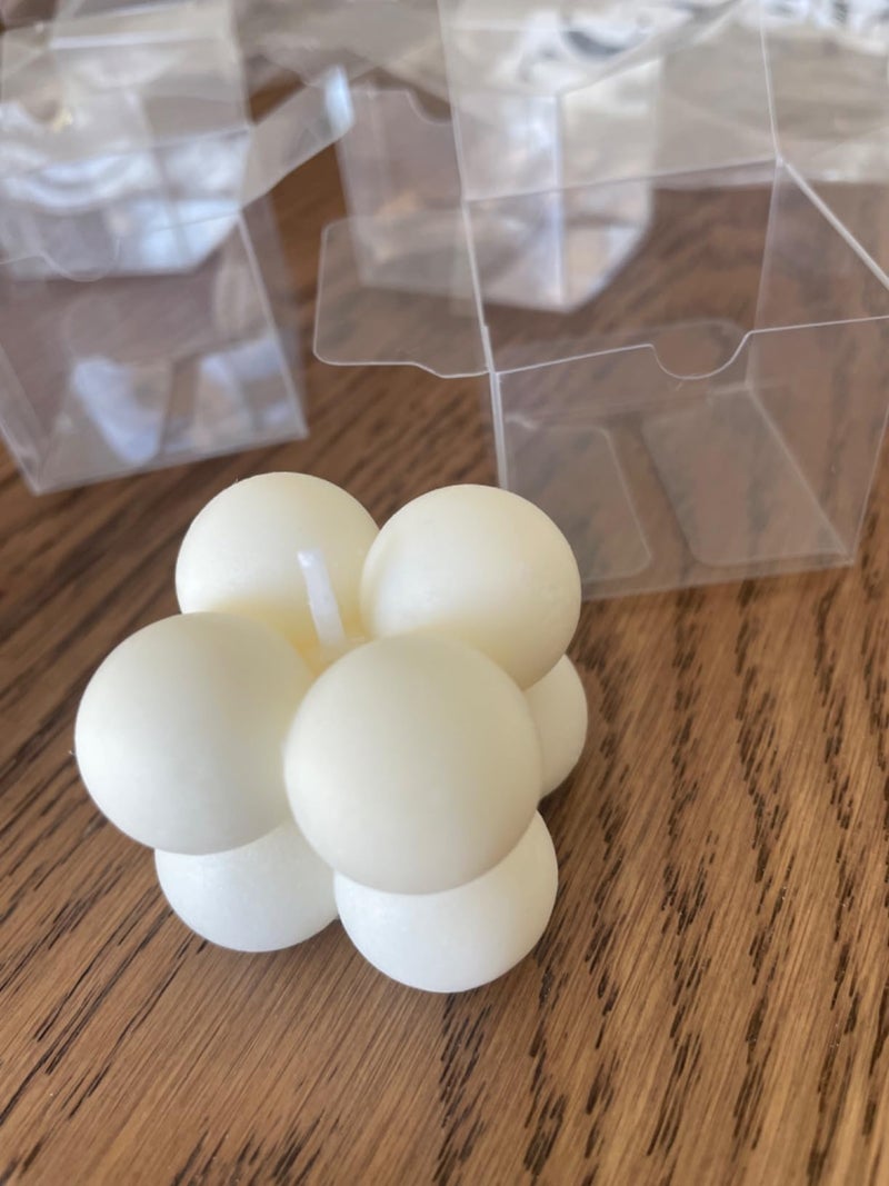 ProKart Premium Soy Wax Scented Mini Bubble Cube Candle | Aesthetic Decor Scented Candle | Aromatherapy Fragrance Candles for Home Decor, Wedding & Party, Dinner Table, Christmas (Pack of 2, White) - Image 2