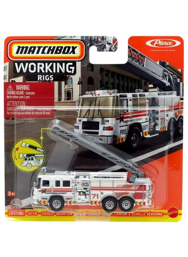 Matchbox Working Rigs Pierce Quantum Aerial Ladder Truck, 2/16