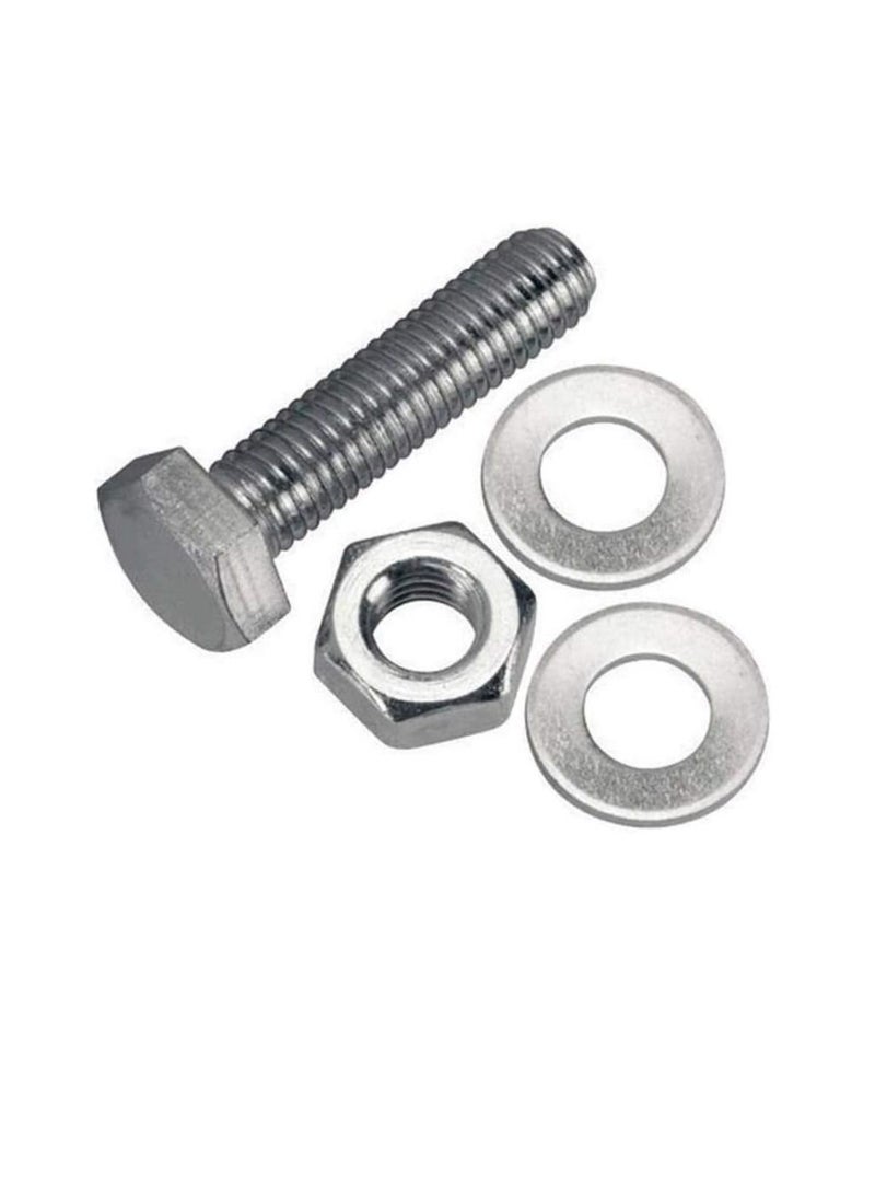 12 pcs Hex Head Screw Bolts Nuts & Washers Fully Thread GI Plain Finish Bolt Set. (8, 70MM) - Image 3