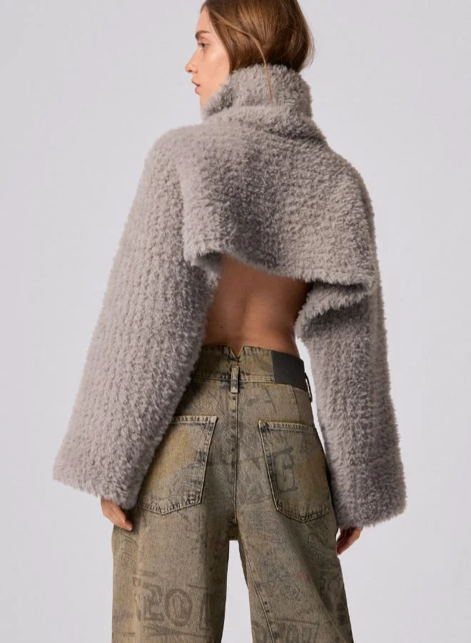 DESIGUAL Grey Lettering Denim Pants for Women | Best Price UAE