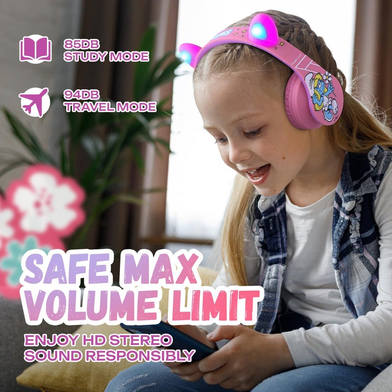 PowerLocus Bluetooth Headphones for Kids, Wireless Foldable Headphones Over Ear, Headphone with Microphone, 85/94dB Volume Limit, Wireless and Wired Headset with Micro SD, FM for Phones/Tablets/PC/TV - Image 3
