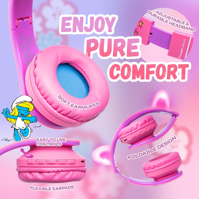 PowerLocus Bluetooth Headphones for Kids, Wireless Foldable Headphones Over Ear, Headphone with Microphone, 85/94dB Volume Limit, Wireless and Wired Headset with Micro SD, FM for Phones/Tablets/PC/TV - Image 5