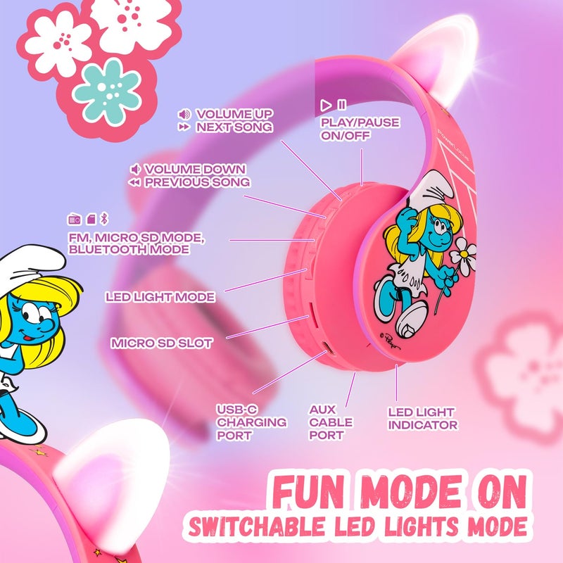 PowerLocus Bluetooth Headphones for Kids, Wireless Foldable Headphones Over Ear, Headphone with Microphone, 85/94dB Volume Limit, Wireless and Wired Headset with Micro SD, FM for Phones/Tablets/PC/TV - Image 2