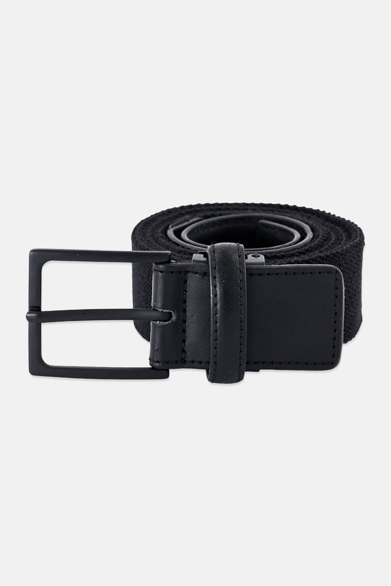 JACK & JONES Men Pupus Leather Belt With Metal Closure, Black - Image 1