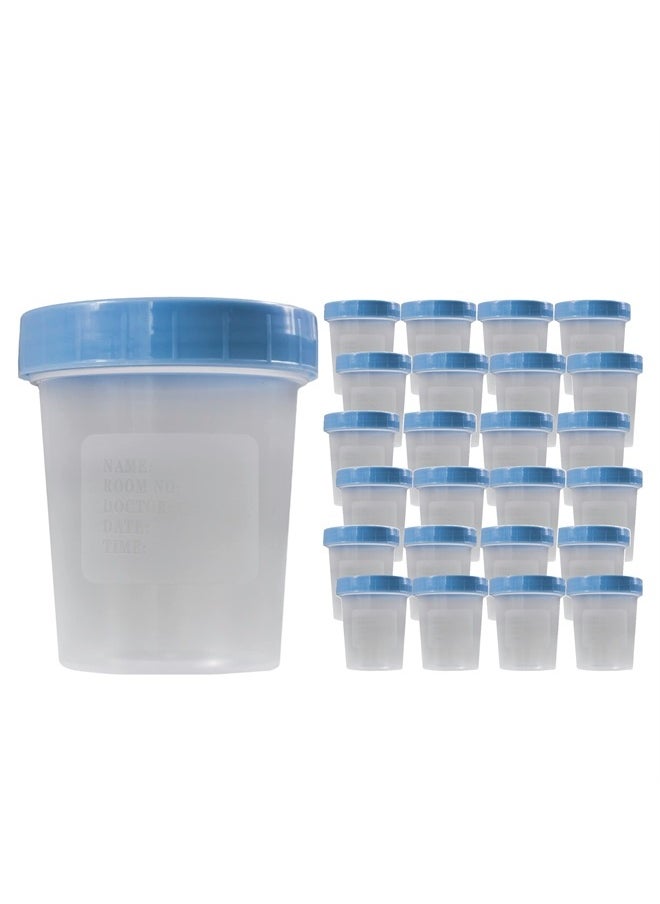 Vakly Specimen Cups with Leak Proof Screw on Lids - 4oz [Pack of 25] Clear Non-Sterile Urine Sample Jars - Containers for Safe Pee, Stool, Semen Sample Collection for Testing (25)  - Image 1