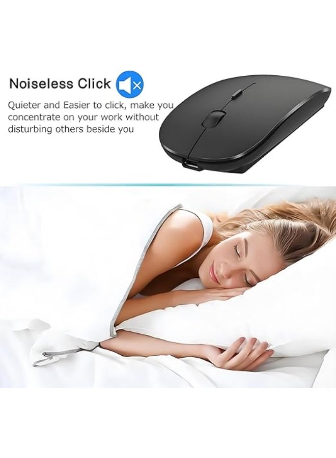 Rechargeable Wireless Mouse - Slim & Silent Bluetooth Connection - Easy-to-Use for Laptop, PC, and Tablet - Image 2
