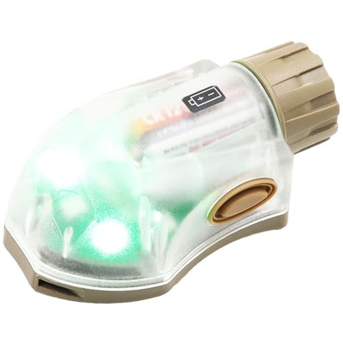 LThyzszb Tactical IR Strobe Helmet Light Military Identification Light with LED Visible Light Constant-on & Strobe Survival Signal Light (Tan-Green) - Image 1