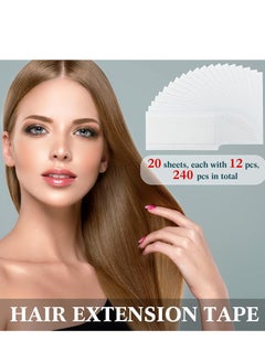 Leelosp 240 Pieces Hair Extension Tape Tabs Double Sided Replacement Tape in Hair Extensions Adhesive Hair Extension Tapes 1.57 x 0.32 Inch Hair Extension Tools for Wig Toupee Hair Piece Wigs Supplies, White  - Image 4