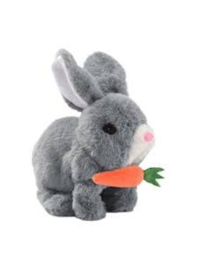 Interactive electronic stuffed bunny toy with sounds, a bunny that jumps with its nose and holds a carrot, a perfect gift for toddlers' birthdays. - Image 2
