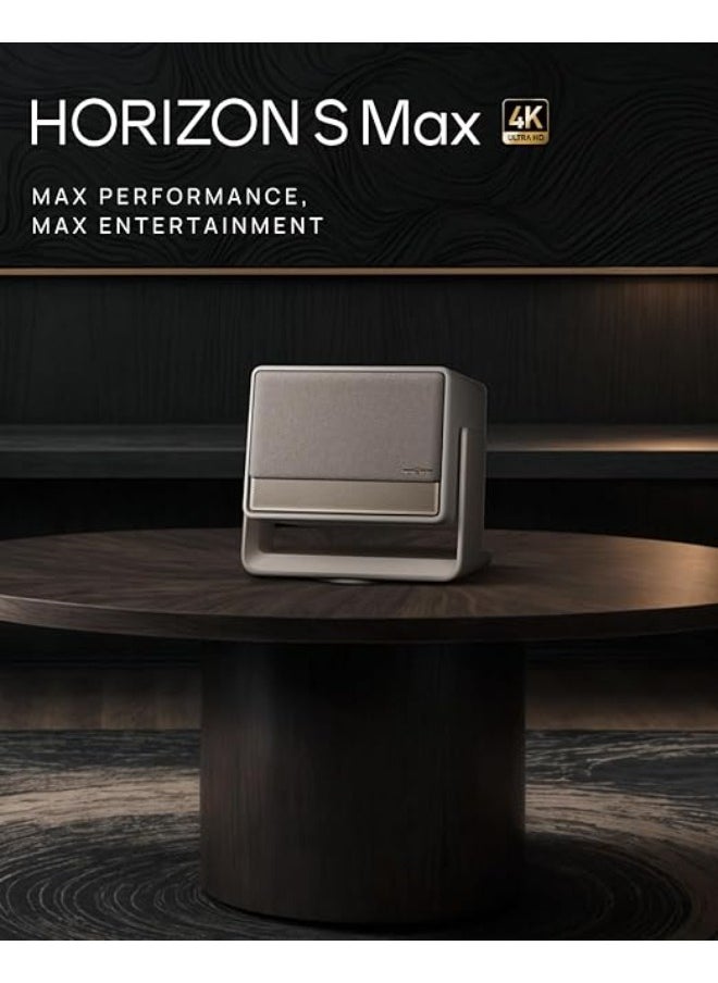XGIMI HORIZON S Max | 4K Long Throw Projector w/ Dolby Vision, IMAX Enhanced, Dual Light 2.0, 3100 ISO Lumens, Up to 200" Screen Size, 2x 12W Harman/Kardon Speakers, Smart Screen Adaptation - Beige  - Image 2