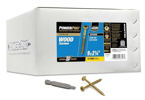 Power Pro Premium Exterior Wood Screws 9 x 214Inch AllPurpose Deck Screws for Outdoor Projects T25 Star Bit Included Bronze 97 Pieces 48598V4