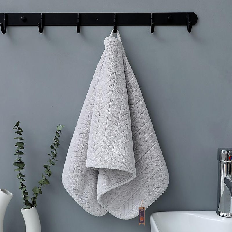 CLUZE Microfiber Antibacterial 500 GSM Medium Size Hand Towel with Hanging Loop | Super Soft and Absorbent Multipurpose Towels for Bathroom, Gym Workout Towels - Set of 4 (35x75 CM) - Image 5