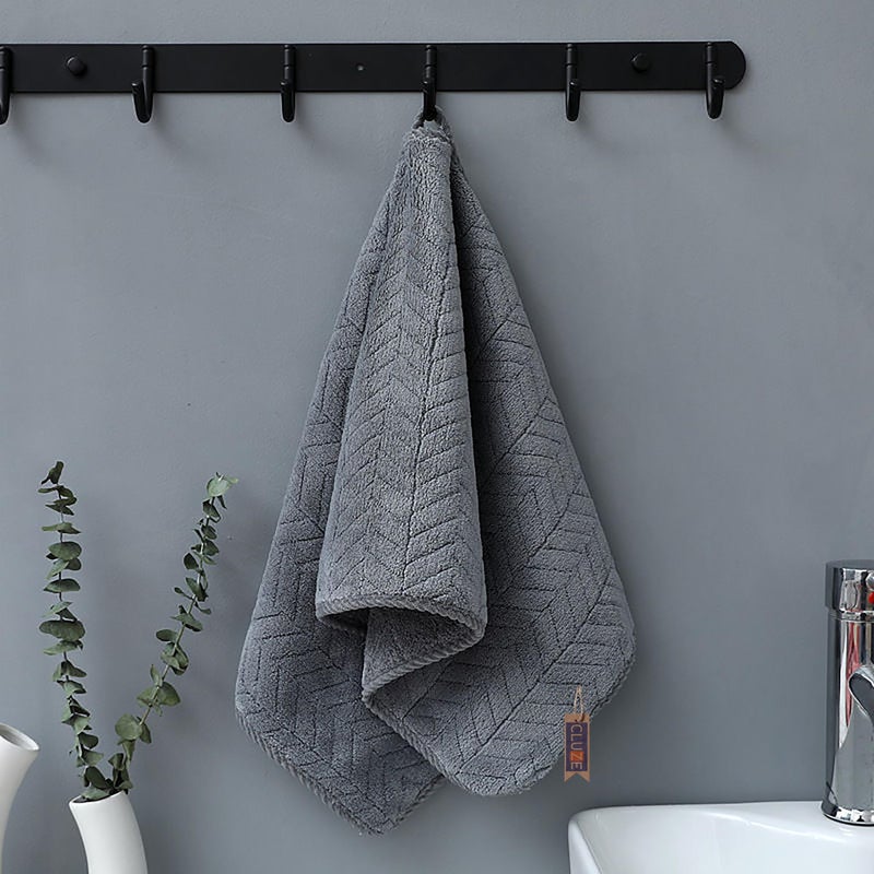 CLUZE Microfiber Antibacterial 500 GSM Medium Size Hand Towel with Hanging Loop | Super Soft and Absorbent Multipurpose Towels for Bathroom, Gym Workout Towels - Set of 4 (35x75 CM) - Image 4
