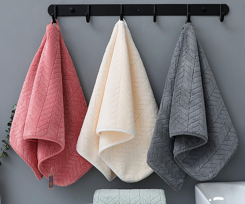 CLUZE Microfiber Antibacterial 500 GSM Medium Size Hand Towel with Hanging Loop | Super Soft and Absorbent Multipurpose Towels for Bathroom, Gym Workout Towels - Set of 4 (35x75 CM) - Image 2