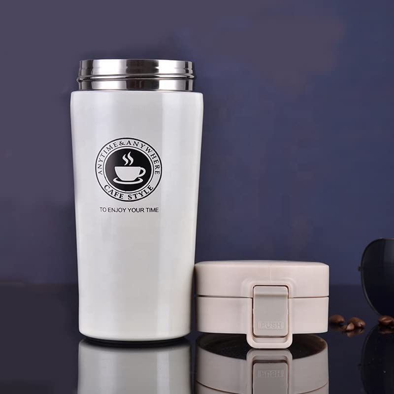 LNT Coffeemate Insulated Mug Vacuum Insulated Travel Coffee Mug with Lid 8 Hours Hot and 14 Hours Cold 380 ml Stainless Steel Random Colour - Image 2