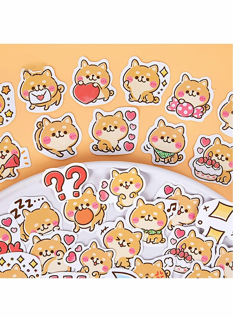 Adorable Shiba Inu Dog Stickers for DIY Crafts and Decoration - 45 Adhesive Stickers in 2 Boxes  - Image 1