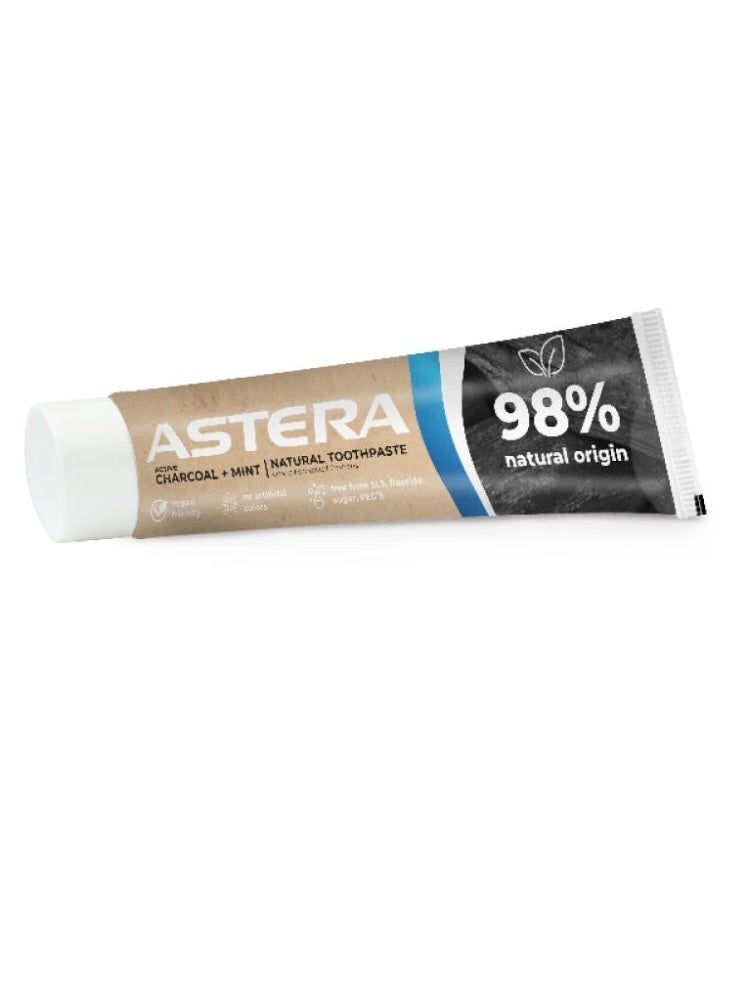 Natural Charcoal and Mint Toothpaste, Fluoride Free, 75ml