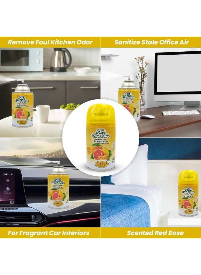 Air Garya Automatic Refill Air Freshener Citrus 250ml – Long Lasting Fragrance, Odour Eliminator, Home & Office Freshening Spray Compatible with Dispensers - Image 4