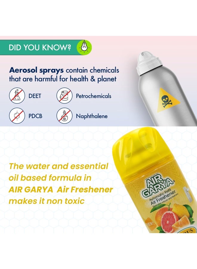 Air Garya Automatic Refill Air Freshener Citrus 250ml – Long Lasting Fragrance, Odour Eliminator, Home & Office Freshening Spray Compatible with Dispensers - Image 5