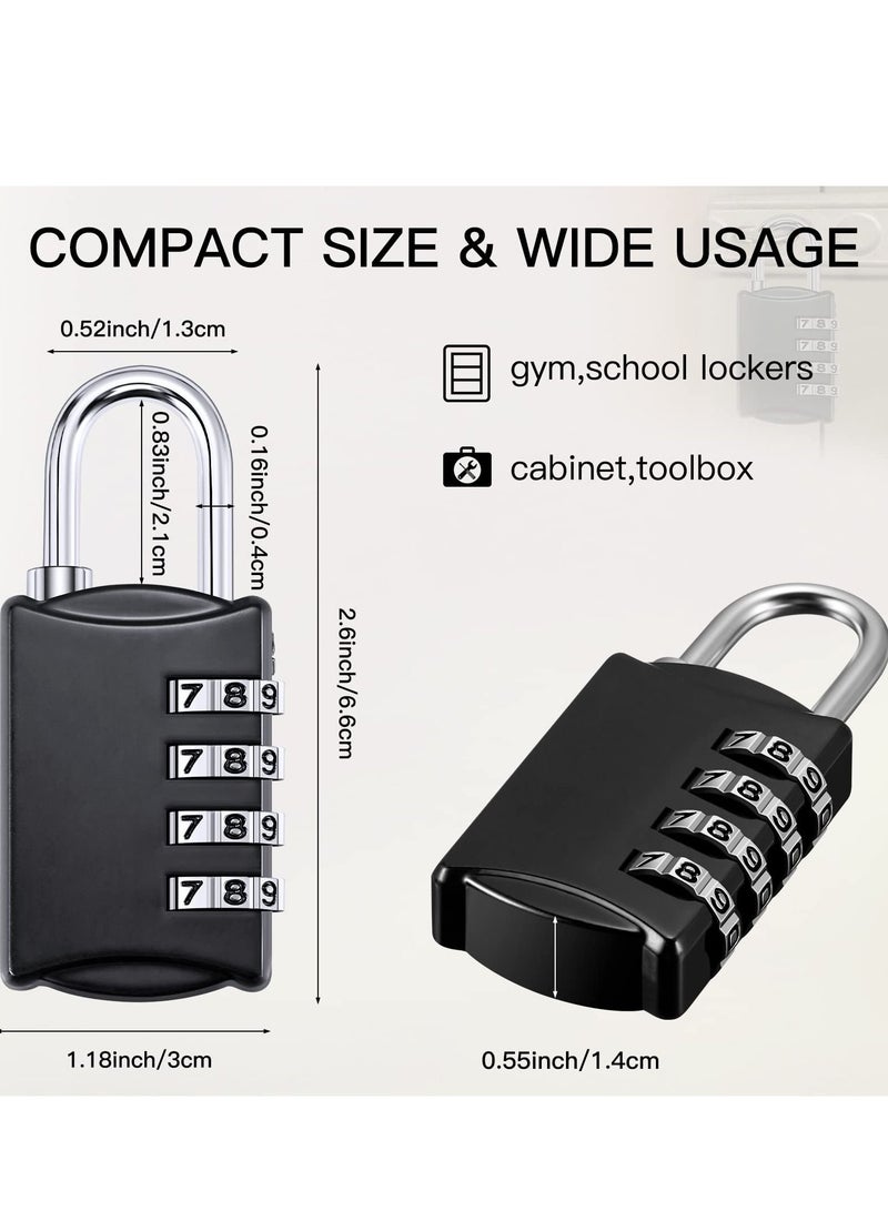 Excefore Combination Lock, Travel Bag Lock, 4 Pack, 4 Digit Combination Padlock for Traveling Toolbox School Gym Door Locker Suitcases Employee Hasp Storage - Image 2