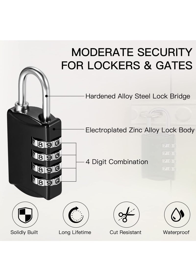 Excefore Combination Lock, Travel Bag Lock, 4 Pack, 4 Digit Combination Padlock for Traveling Toolbox School Gym Door Locker Suitcases Employee Hasp Storage - Image 3
