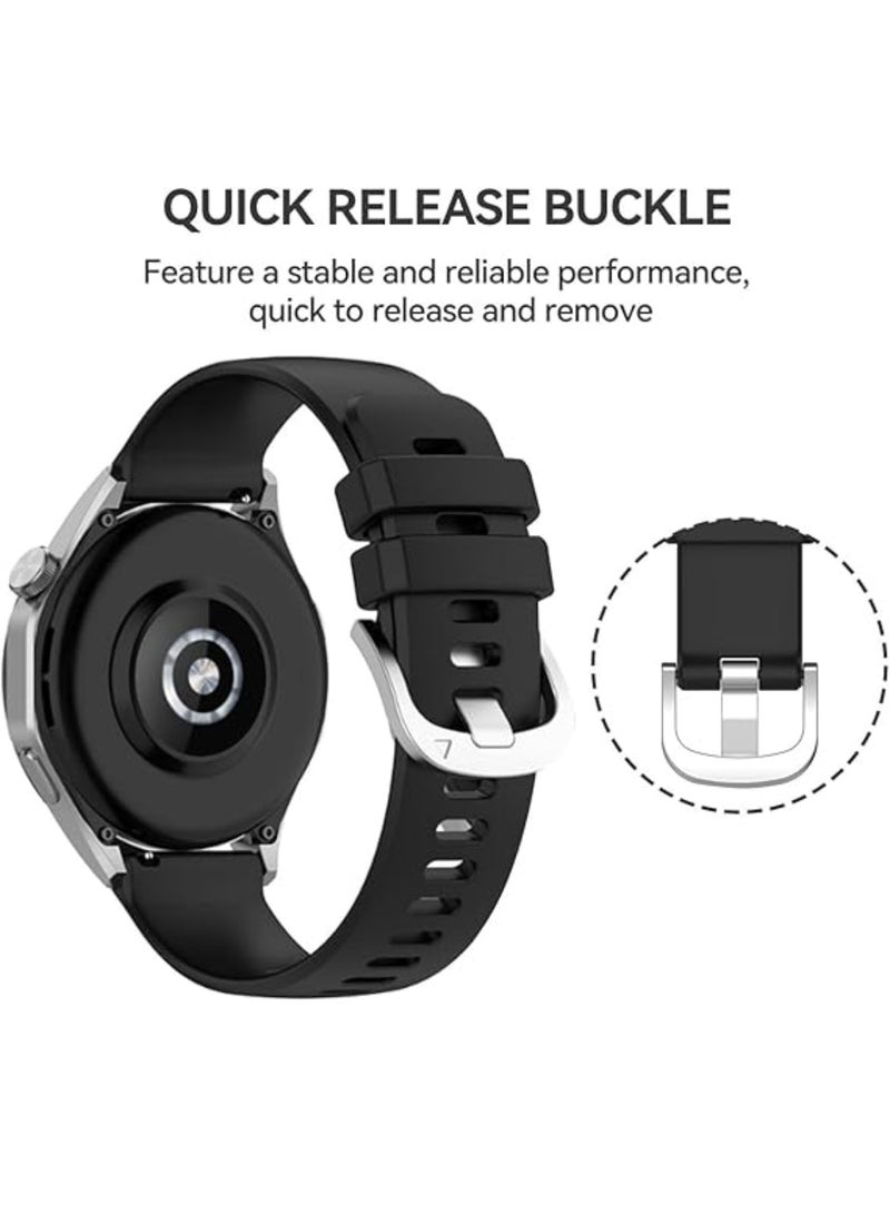 اووكاي 4 قطع من سوار السيليكون 22 مم متوافق مع ساعة هواوي GT5 46 مم/ GT5 46 مم/ GT4 46 مم/ GT3/ GT3 Pro 46 مم/ GT/ GT2 46 مم/ GT2 Pro 22 مم سوار ساعة بديل رياضي قابل للتعديل (أسود + أزرق + أخضر + رمادي) - Image 4