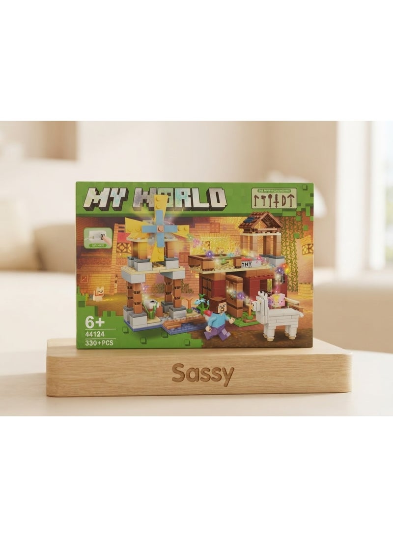 ماين كرافت My World ليجو ماينكرافت 330+ قطعة مجموعة مكعبات تركيب وبناء للأطفال 6+ ليجو ماينكرافت My World لعبة تركيب مزرعة وطاحونة وبيت مع شخصية وحيوانات مكعبات بناء ماين كرافت My World 330 قطعة لعبة مجسمات وتركيب للأطفال لعبة ليجو تركيب وبناء عالم ماينكرافت مع إضاءة LED ومجسم مزرعة وطاحونة مكعبات تركيب أطفال 6 سنوات فأكثر ألعاب بناء ومجسمات وشخصيات وحيوانات Building Blocks وConstruction Set وBuilding Bricks لعبة تركيب وإبداع للأطفال لعبة ترند وترندات My World لمحبي ماينكرافت وليجو ومكعبات البناء والتركيب - Image 1