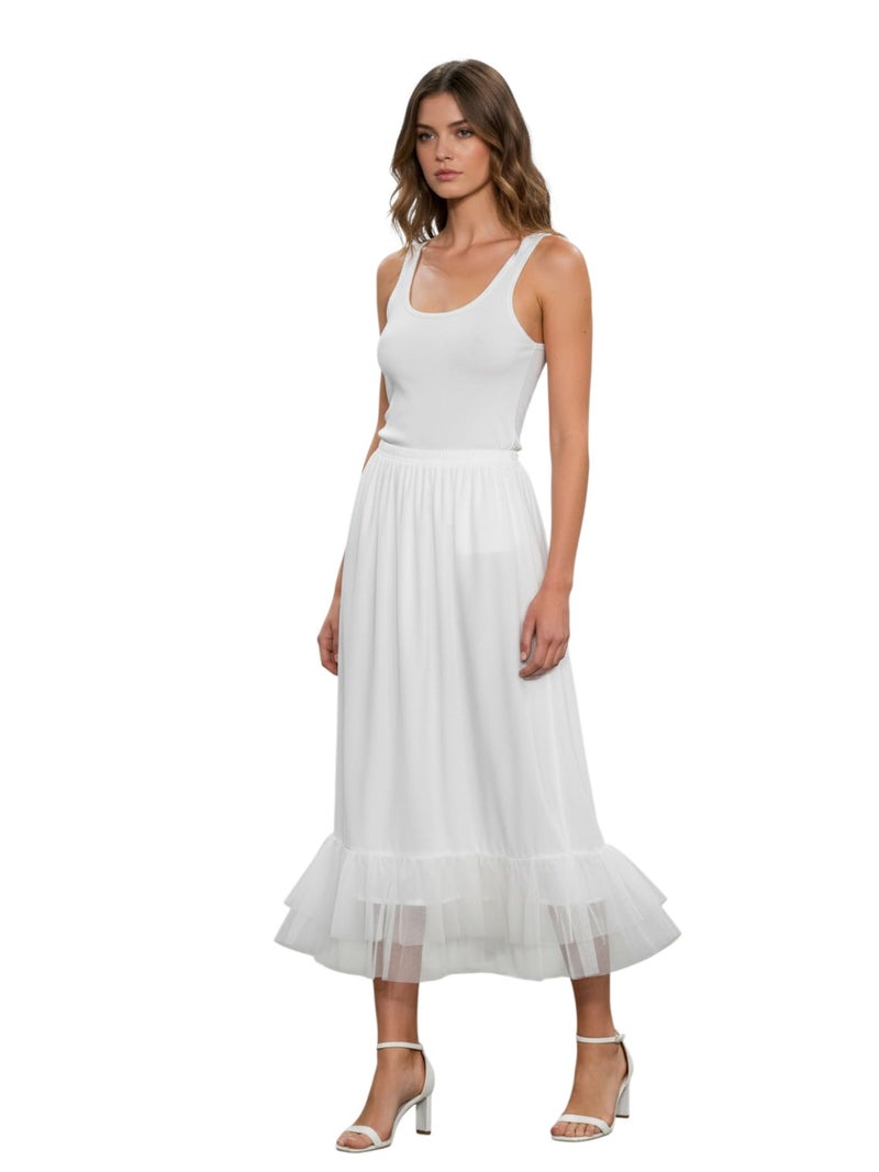 Tulle Pish-292-9061P Extension Under Dress Skirt for Women, Up to 70 kg