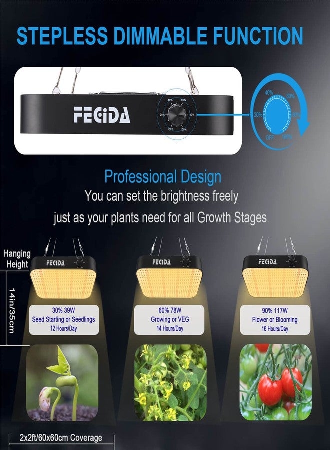 FECiDA Dimmable Grow Tent Light 1000W, UV-IR Included Ideal Full Spectrum LED for Indoor Plants, 2023 Best 2x2 2x4 3x3, Daisy Chain Function & Quiet Build-in Fan - Image 2