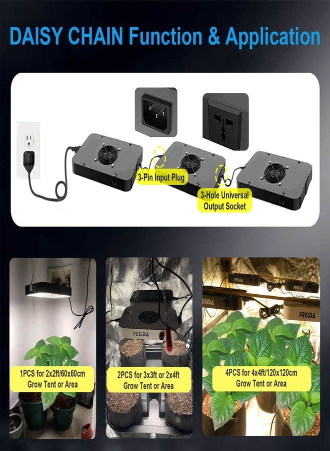 FECiDA Dimmable Grow Tent Light 1000W, UV-IR Included Ideal Full Spectrum LED for Indoor Plants, 2023 Best 2x2 2x4 3x3, Daisy Chain Function & Quiet Build-in Fan - Image 4