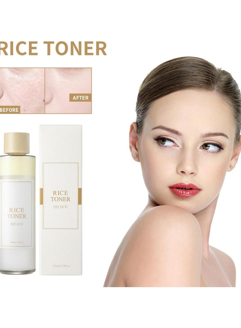 EELHOE Rice Toner im Long Lasting Hydrating Soothing Glow Toner Pad Face Cream From 150ml - Image 2