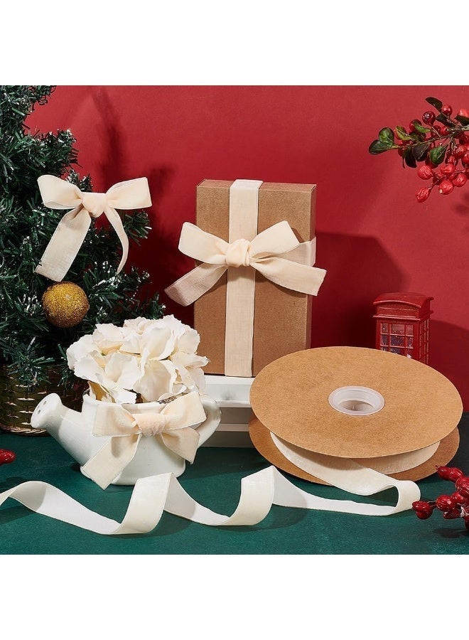 ChicAbode Velvet Ribbon Roll, 10 Yards Single Face Velvet Fabric Ribbon for Gift Wrapping, Bow Making, Wedding, Flower Arranging, Valentine’s Day, Christmas Decoration (Beige) - Image 4
