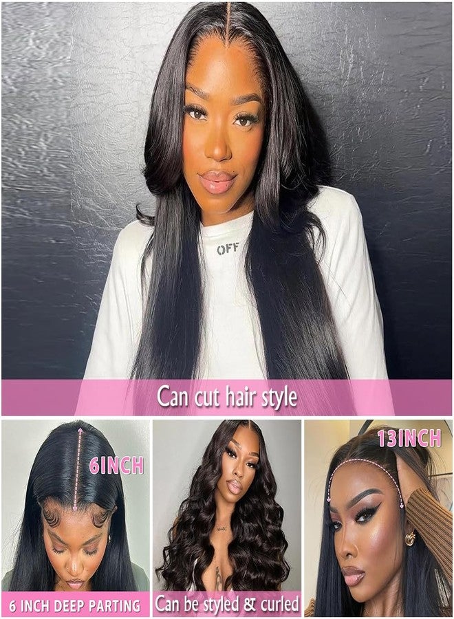 goodear 13x6 Straight Lace Front Wig Pre Plucked Lace Front Wigs with Baby Hair Glueless Lace Wigs for Women 26 Inch Full, soft, lifelike, breathable Daily Party (613# White Blonde, Long 26inch) - Image 3