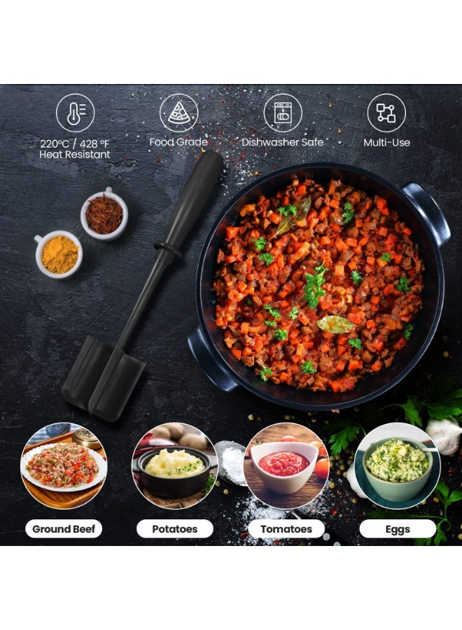 اللحوم مقطوعة الغذاء الصف اللحوم السيليكون، سلطة البطاطا، الطماطم مقطوعة، خلاط الأرز، مقاومة للحرارة اللحوم مقطوعة مناسبة للحامبرغر اللحوم طحن مجرفة，أسود - Image 2