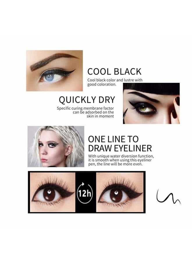DNM قلم كحل سائل ملون نيون مقاوم للماء بتصميم عين القط - أدوات مكياج طويلة الأمد باللون الأسود (أزرق) - Image 5