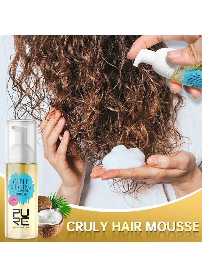 PURC Curly Styling Hair Treatment Mousse Wavy Hair Products Shampoo Smoothing Castor Oil for Dry Damaged Frizz Hair Care  - Image 4